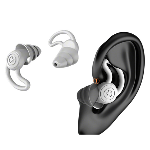 Darrahopens Health & Beauty > Health & Wellbeing > Protective Equipment 2-Pairs Grey Noise Reduction Silicone Ear Plugs for Swimming, Sleep, and Study - Waterproof Reusable Sound Blocking Earplugs