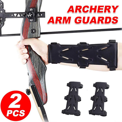 Darrahopens Health & Beauty > Health & Wellbeing > Protective Equipment 2X Archery Arm Guard Finger Guard Protective Gear For Practice Openwork