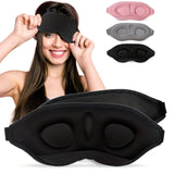Darrahopens Health & Beauty > Health & Wellbeing > Protective Equipment 3D Sleep Mask with Nose Rest, Designed for Side Sleepers, Total Blackout 3D Sleep Mask, Unisex, Night Eye Cover, Soft & Breathable Eye Mask, Zero-Pressure Relaxing Sleep Mask for Night Use (Black)
