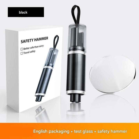 Darrahopens Health & Beauty > Health & Wellbeing > Protective Equipment Black 2-in-1 Car Window Breaker and Seatbelt Cutter - Tungsten Steel Tip, Compact Emergency Escape Tool for Vehicle Safety, Portable Survival Hammer