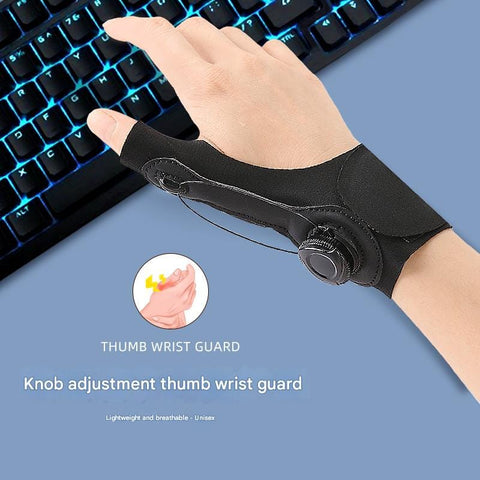 Darrahopens Health & Beauty > Health & Wellbeing > Protective Equipment Black Adjustable Thumb Brace with Dial System - Wrist & Thumb Stabilizer for Pain Relief