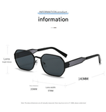 Darrahopens Health & Beauty > Health & Wellbeing > Protective Equipment Black Frame and Black Grey Lenses Modern Retro Geometric Sunglasses - Chic Metal Frame with UV400 Lenses and Black PU Leather Protective Case