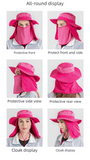 Darrahopens Health & Beauty > Health & Wellbeing > Protective Equipment Black Outdoor Summer Sun Protection Hat with UV Protection Breathable Wide Brim Fisherman Cap for Hiking Cycling Fishing