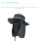 Darrahopens Health & Beauty > Health & Wellbeing > Protective Equipment Black Outdoor Summer Sun Protection Hat with UV Protection Breathable Wide Brim Fisherman Cap for Hiking Cycling Fishing
