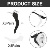 Darrahopens Health & Beauty > Health & Wellbeing > Protective Equipment Earplugs for glasses - 32 pieces - Silicone earhooks - Behind-the-ear glasses clips - Non-slip, drop-resistant silicone earhooks for glasses, sunglasses and reading glasses