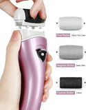 Darrahopens Health & Beauty > Health & Wellbeing > Protective Equipment Electric Foot File Rechargeable Pedicure Tool – 3 Interchangeable Rollers (Fine, Regular, Coarse), IPX6 Waterproof, 2-Speed Motor, LED Power Indicator, USB Charging, Includes Cleaning Brush, Compact & Quiet for Home Spa (Pink)