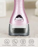 Darrahopens Health & Beauty > Health & Wellbeing > Protective Equipment Electric Foot File Rechargeable Pedicure Tool – 3 Interchangeable Rollers (Fine, Regular, Coarse), IPX6 Waterproof, 2-Speed Motor, LED Power Indicator, USB Charging, Includes Cleaning Brush, Compact & Quiet for Home Spa (Pink)
