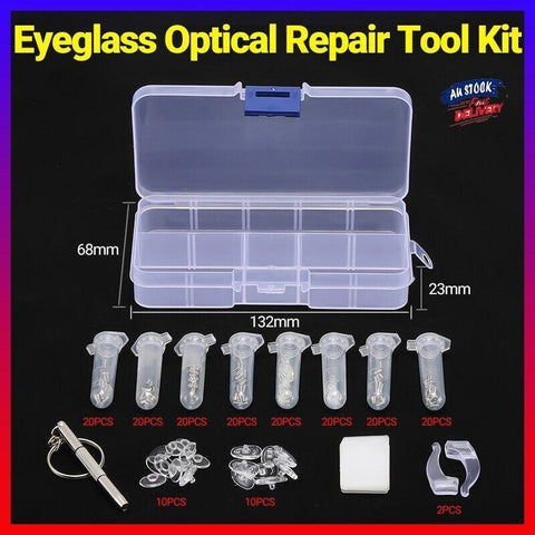 Darrahopens Health & Beauty > Health & Wellbeing > Protective Equipment Eyeglass Sun Glasses Optical Repair Tool Screw Nut Nose Pad Assortment Set Kit