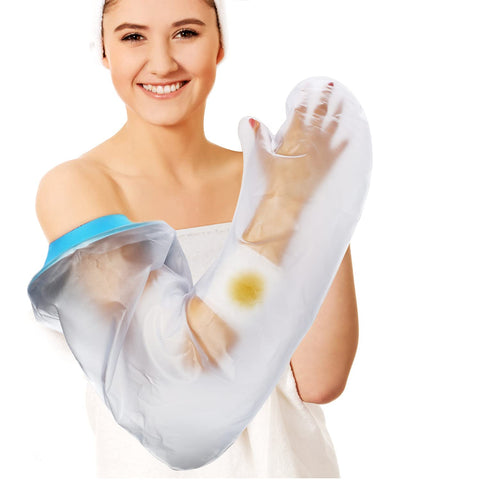 Darrahopens Health & Beauty > Health & Wellbeing > Protective Equipment Full Arm Waterproof Shower Sleeve for Adults – Long Cast Protector for Hand, Wrist, Elbow & Forearm During Bathing or Water Activities (Blue)