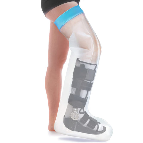 Darrahopens Health & Beauty > Health & Wellbeing > Protective Equipment Full Leg Waterproof Shower Sleeve for Adults – Reusable Cast Protector for Foot, Ankle & Lower Leg During Bathing or Water Activities (Blue)