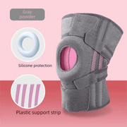 Darrahopens Health & Beauty > Health & Wellbeing > Protective Equipment Grayish pink Adjustable Open Patella Knee Brace with Spring Support and Compression Straps for Basketball Squats and Running Joint Protection for Local Athletes