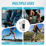 Darrahopens Health & Beauty > Health & Wellbeing > Protective Equipment Knee Assistive Brace with Carbon Steel Spring Support – Breathable Perforated Sleeve, Adjustable Straps, Joint Stabilization & Pain Relief for Walking, Running, Hiking, Rehabilitation; Unisex Design for Men & Women (Grey)