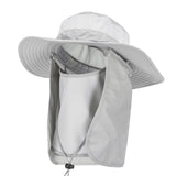 Darrahopens Health & Beauty > Health & Wellbeing > Protective Equipment Light Grey Outdoor Summer Sun Protection Hat with UV Protection Breathable Wide Brim Fisherman Cap for Hiking Cycling Fishing
