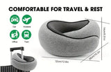 Darrahopens Health & Beauty > Health & Wellbeing > Protective Equipment Memory Foam Travel Neck Pillow 360 Support Adjustable Snail Shape Chin Rest for Long Haul Flights Car & Office Portable with Storage Bag (Grey)