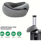 Darrahopens Health & Beauty > Health & Wellbeing > Protective Equipment Memory Foam Travel Neck Pillow 360 Support Adjustable Snail Shape Chin Rest for Long Haul Flights Car & Office Portable with Storage Bag (Grey)