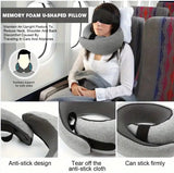 Darrahopens Health & Beauty > Health & Wellbeing > Protective Equipment Memory Foam Travel Neck Pillow 360 Support Adjustable Snail Shape Chin Rest for Long Haul Flights Car & Office Portable with Storage Bag (Navy Blue)