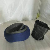 Darrahopens Health & Beauty > Health & Wellbeing > Protective Equipment Memory Foam Travel Neck Pillow 360 Support Adjustable Snail Shape Chin Rest for Long Haul Flights Car & Office Portable with Storage Bag (Navy Blue)