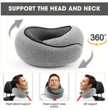 Darrahopens Health & Beauty > Health & Wellbeing > Protective Equipment Memory Foam Travel Neck Pillow 360 Support Adjustable Snail Shape Chin Rest for Long Haul Flights Car & Office Portable with Storage Bag (Navy Blue)