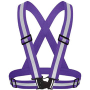 Darrahopens Health & Beauty > Health & Wellbeing > Protective Equipment Purple Adjustable Reflective Safety Vest - High Visibility Elastic Straps for Night Running, Cycling & Construction, Lightweight Polyester Reflective Harness for Adults