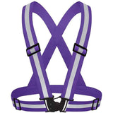 Darrahopens Health & Beauty > Health & Wellbeing > Protective Equipment Purple Adjustable Reflective Safety Vest - High Visibility Elastic Straps for Night Running, Cycling & Construction, Lightweight Polyester Reflective Harness for Adults
