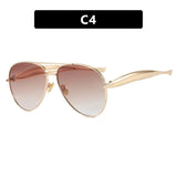 Darrahopens Health & Beauty > Health & Wellbeing > Protective Equipment Style C4 Gold Frame Brown Lenses Chic Oversized Aviator Sunglasses - Retro Metal Frame with UV400 Protection for Women