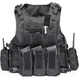 Darrahopens Health & Beauty > Health & Wellbeing > Protective Equipment Tactical Vest, Adjustable Plate Carrier for Army, Police, Black