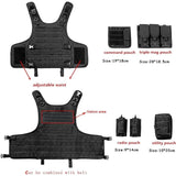 Darrahopens Health & Beauty > Health & Wellbeing > Protective Equipment Tactical Vest, Adjustable Plate Carrier for Army, Police, Black