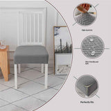 Darrahopens Health & Beauty > Health & Wellbeing > Protective Equipment Waterproof Seat Covers for Dining Room Chairs Set of 4, Stretch Jacquard Removable Washable Chair Seat Slipcovers Protector, No Rear Covers, light gray（Only chair covers）