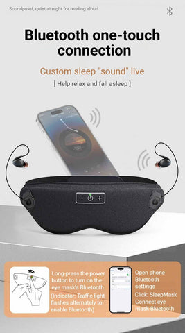 Darrahopens Health & Beauty > Health & Wellbeing > Sleeping Aids 3D Bluetooth Sleep Eye Mask Black