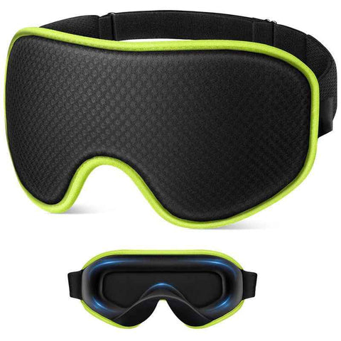 Darrahopens Health & Beauty > Health & Wellbeing > Sleeping Aids 3D Contoured Memory Foam Sleep Eye Mask, Zero Pressure Breathable Mesh Eye Cover with Adjustable Strap for Travel, Naps, and Night Sleep - Green
