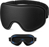 Darrahopens Health & Beauty > Health & Wellbeing > Sleeping Aids 3D Contoured Memory Foam Sleep Eye Mask, Zero-Pressure Breathable Mesh Eye Cover with Adjustable Strap for Travel, Naps, and Nighttime Sleep—Black
