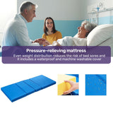 Darrahopens Health & Beauty > Health & Wellbeing > Sleeping Aids EQUIPMED Medical Bed, w/ Mattress & Over Bed Table, Easy Manual Back and Leg Incline Adjustable, IV Pole, Home Aged Care or ICU Hospital