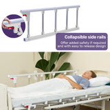 Darrahopens Health & Beauty > Health & Wellbeing > Sleeping Aids EQUIPMED Medical Bed, w/ Mattress & Over Bed Table, Easy Manual Back and Leg Incline Adjustable, IV Pole, Home Aged Care or ICU Hospital