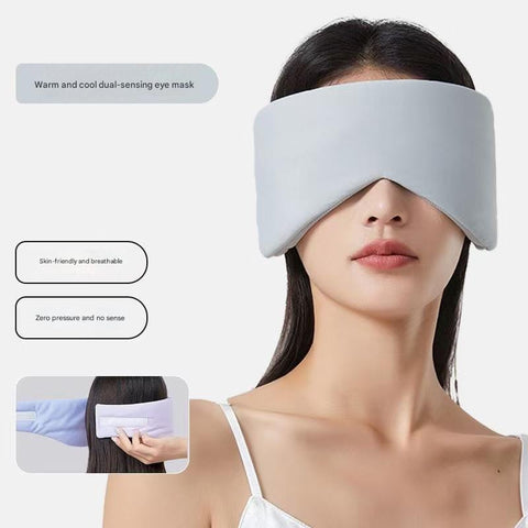 Darrahopens Health & Beauty > Health & Wellbeing > Sleeping Aids Grey Reversible All-Season Sleep Mask - Cooling & Warming with Sound Muffling Ear Covers Function