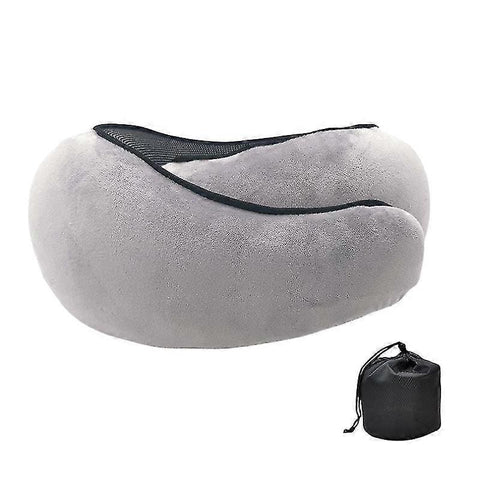 Darrahopens Health & Beauty > Health & Wellbeing > Sleeping Aids Memory Foam Travel Neck Pillow U-Shaped Grey for Airplane Sleeping and Cervical Support