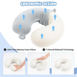 Darrahopens Health & Beauty > Health & Wellbeing > Sleeping Aids Travel Pillow Neck Pillow Memory Foam Travel Pillows Head Support Pillow for Airplane Train Car Office Travel Essential Flight Pillow (Gray) Gray
