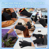 Darrahopens Health & Beauty > Health & Wellbeing > Supports & Braces 2-Pair Arthritis Compression Gloves- for Hand Arthritis, Carpal Tunnel Pain, Rheumatoid Arthritis, RSI, Fingerless, Anti-Slip, Breathable Gloves for Men & Women, Typing, Daily Use - Black - Size S In Australia - Darrahopens