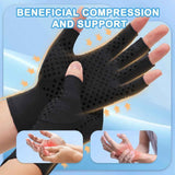 Darrahopens Health & Beauty > Health & Wellbeing > Supports & Braces 2-Pair Arthritis Compression Gloves- for Hand Arthritis, Carpal Tunnel Pain, Rheumatoid Arthritis, RSI, Fingerless, Anti-Slip, Breathable Gloves for Men & Women, Typing, Daily Use - Black - Size XL In Australia - Darrahopens