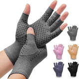 Darrahopens Health & Beauty > Health & Wellbeing > Supports & Braces 2-Pair Arthritis Compression Gloves- for Hand Arthritis, Carpal Tunnel Pain, Rheumatoid Arthritis, RSI, Fingerless, Anti-Slip, Breathable Gloves for Men & Women, Typing, Daily Use - Gray - Size L In Australia - Darrahopens