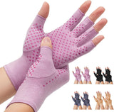 Darrahopens Health & Beauty > Health & Wellbeing > Supports & Braces 2-Pair Arthritis Compression Gloves- for Hand Arthritis, Carpal Tunnel Pain, Rheumatoid Arthritis, RSI, Fingerless, Anti-Slip, Breathable Gloves for Men & Women, Typing, Daily Use - Pink - Size M In Australia - Darrahopens