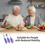 Darrahopens Health & Beauty > Health & Wellbeing > Supports & Braces Adaptive Utensils for Disability, 360°Gadgets Swivel Fork Spoon with Adjustable Silicone Strap for Weak Hand Grip & Handicapped & Parkinsons Travel Eating Utensils for Disabled, Elderly - Blue / 2 Pack In Australia - Darrahopens