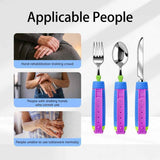 Darrahopens Health & Beauty > Health & Wellbeing > Supports & Braces Adaptive Utensils for Disability, 360°Gadgets Swivel Fork Spoon with Adjustable Silicone Strap for Weak Hand Grip & Handicapped & Parkinsons Travel Eating Utensils for Disabled, Elderly - Blue / 2 Pack In Australia - Darrahopens