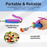 Darrahopens Health & Beauty > Health & Wellbeing > Supports & Braces Adaptive Utensils for Disability, 360°Gadgets Swivel Fork Spoon with Adjustable Silicone Strap for Weak Hand Grip & Handicapped & Parkinsons Travel Eating Utensils for Disabled, Elderly - Blue / 3 Pack In Australia - Darrahopens