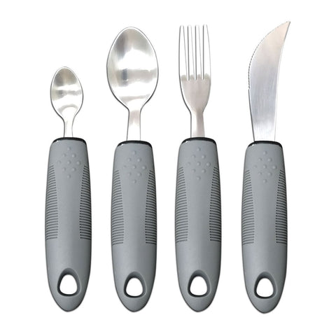 Darrahopens Health & Beauty > Health & Wellbeing > Supports & Braces Adaptive Utensils, Weighted Utensils for Hand Tremors, Utensils for Parkinsons Patients,Elderly,Arthritis,Weak Hand Grip,Tremors & Handicapped. Stainless Steel Knife,Fork and Spoons Set - Gray - Size 4pcs In Australia - Darrahopens