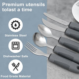 Darrahopens Health & Beauty > Health & Wellbeing > Supports & Braces Adaptive Utensils, Weighted Utensils for Hand Tremors, Utensils for Parkinsons Patients,Elderly,Arthritis,Weak Hand Grip,Tremors & Handicapped. Stainless Steel Knife,Fork and Spoons Set - Gray - Size 5pcs In Australia - Darrahopens