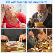 Darrahopens Health & Beauty > Health & Wellbeing > Supports & Braces Adaptive Utensils, Weighted Utensils for Hand Tremors, Utensils for Parkinsons Patients,Elderly,Arthritis,Weak Hand Grip,Tremors & Handicapped. Stainless Steel Knife,Fork and Spoons Set - Black - Size 4pcs In Australia - Darrahopens
