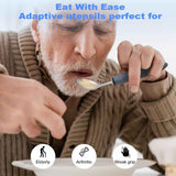 Adaptive Utensils, Weighted Utensils for Hand Tremors, Utensils for Parkinsons Patients,Elderly,Arthritis,Weak Hand Grip,Tremors & Handicapped. Stainless Steel Knife,Fork and Spoons Set - Black - Size 4pcs In Australia - Darrahopens