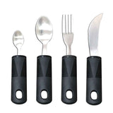 Adaptive Utensils, Weighted Utensils for Hand Tremors, Utensils for Parkinsons Patients,Elderly,Arthritis,Weak Hand Grip,Tremors & Handicapped. Stainless Steel Knife,Fork and Spoons Set - Black - Size 4pcs In Australia - Darrahopens