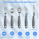 Adaptive Utensils, Weighted Utensils for Hand Tremors, Utensils for Parkinsons Patients,Elderly,Arthritis,Weak Hand Grip,Tremors & Handicapped. Stainless Steel Knife,Fork and Spoons Set - Black - Size 5pcs In Australia - Darrahopens