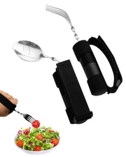 Darrahopens Health & Beauty > Health & Wellbeing > Supports & Braces Bendable Adaptive Utensils for Elderly, Disabled People, Parkinson’s, Arthritis, Hand Tremors, Weak Hand Grip & Handicapped, Arthritic Hands-Non Slip Handles - Black - Size 2 Pack In Australia - Darrahopens
